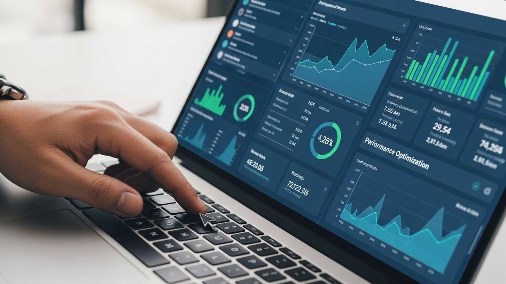 Operational smart factory with real-time monitoring dashboards displaying production analytics and performance metrics