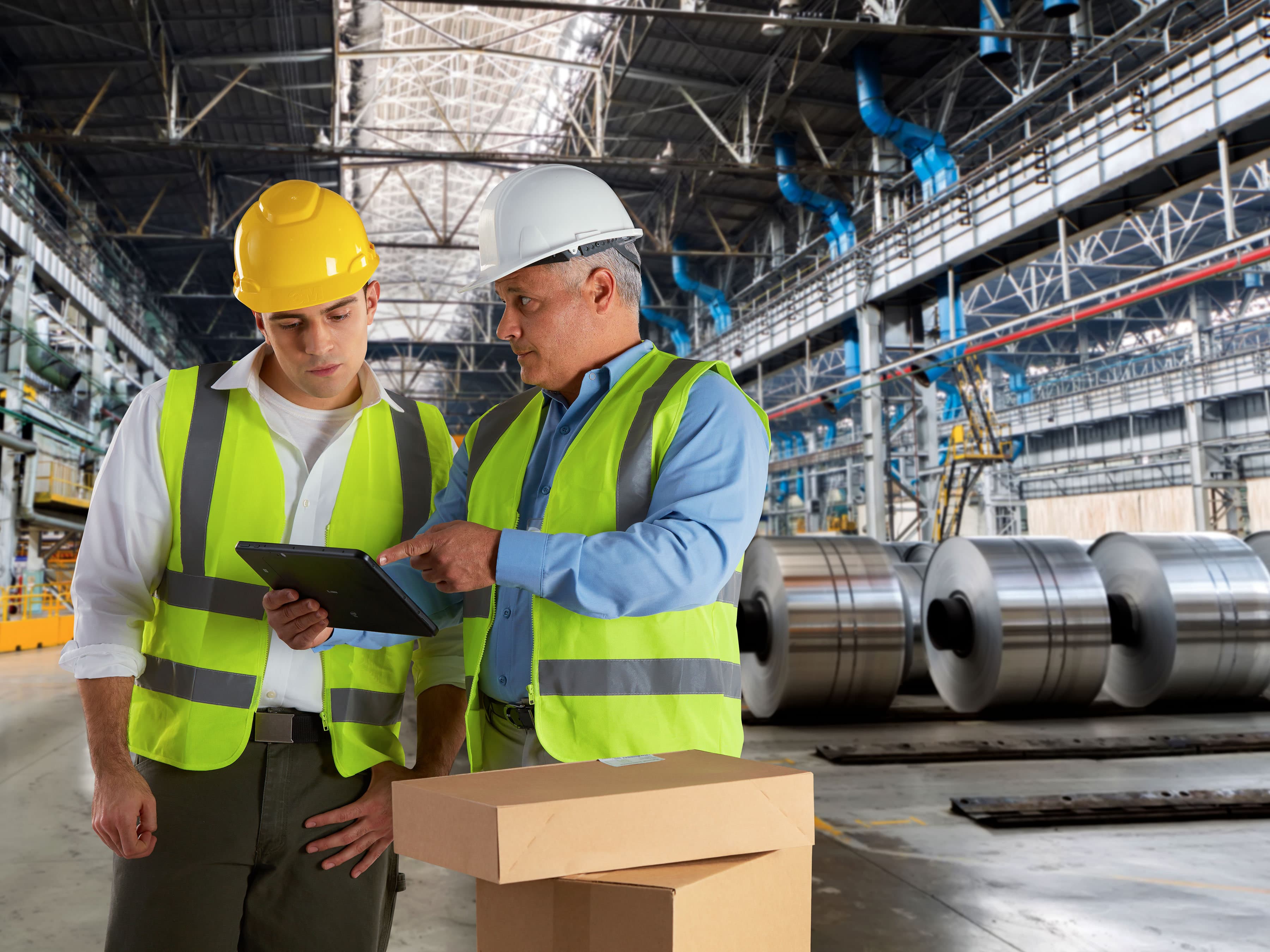 Industrial automation installation with robotic arms and automated assembly lines being integrated